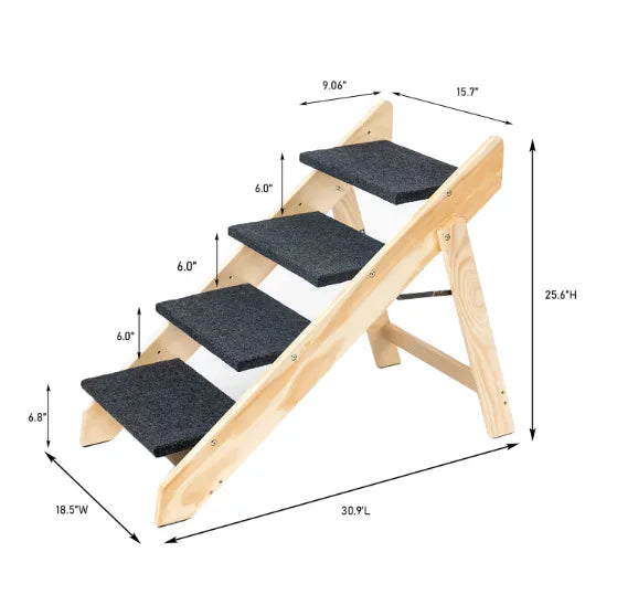 Supplier diagram: 30.9 inches long, 18.5 inches wide and 25.6 inches high; step surface 15.7 by 9.06 inches